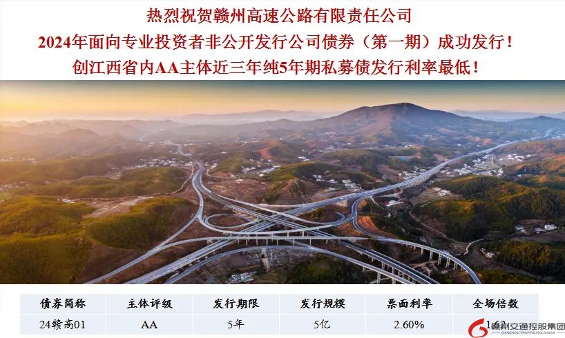喜報(bào)！贛州交控集團(tuán)接連在資本市場(chǎng)發(fā)行債券成功！